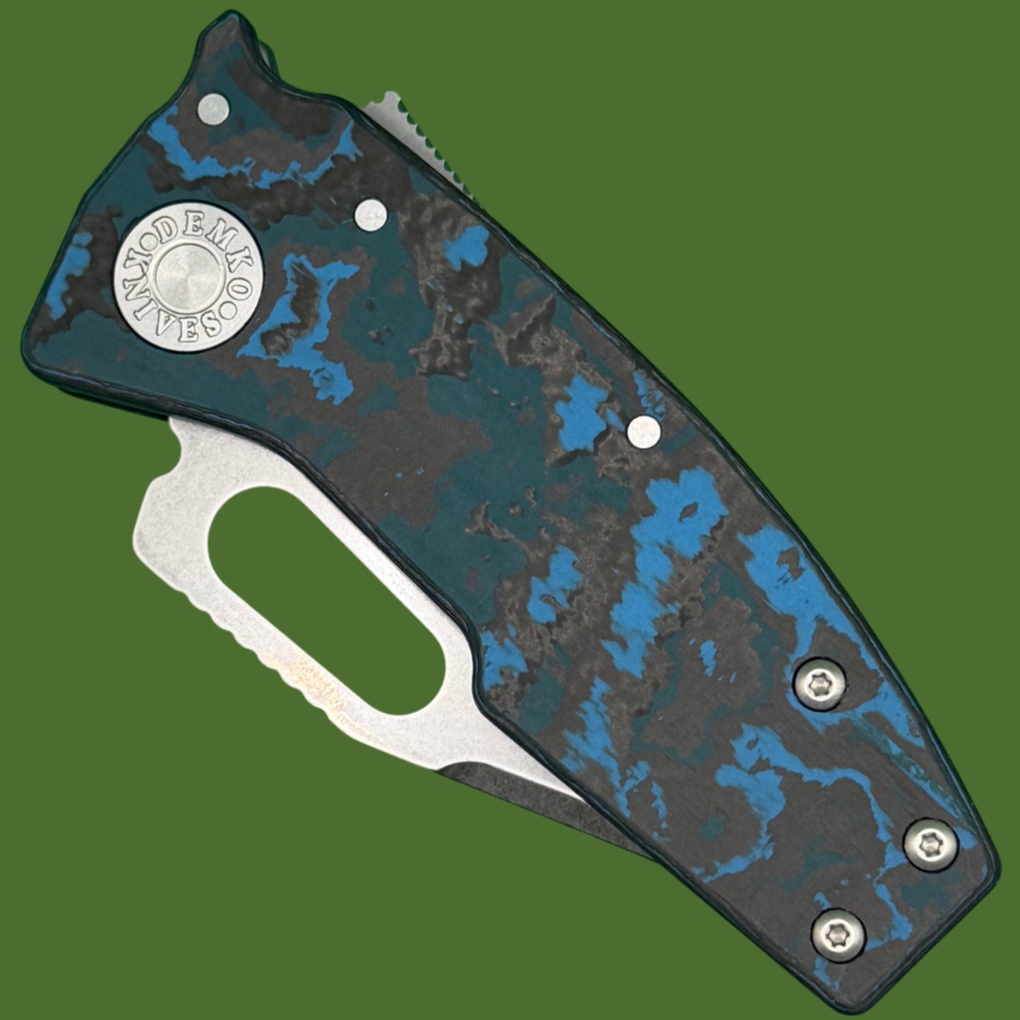 Demko Nano Shark Clip Point Arctic Storm Fat Carbon