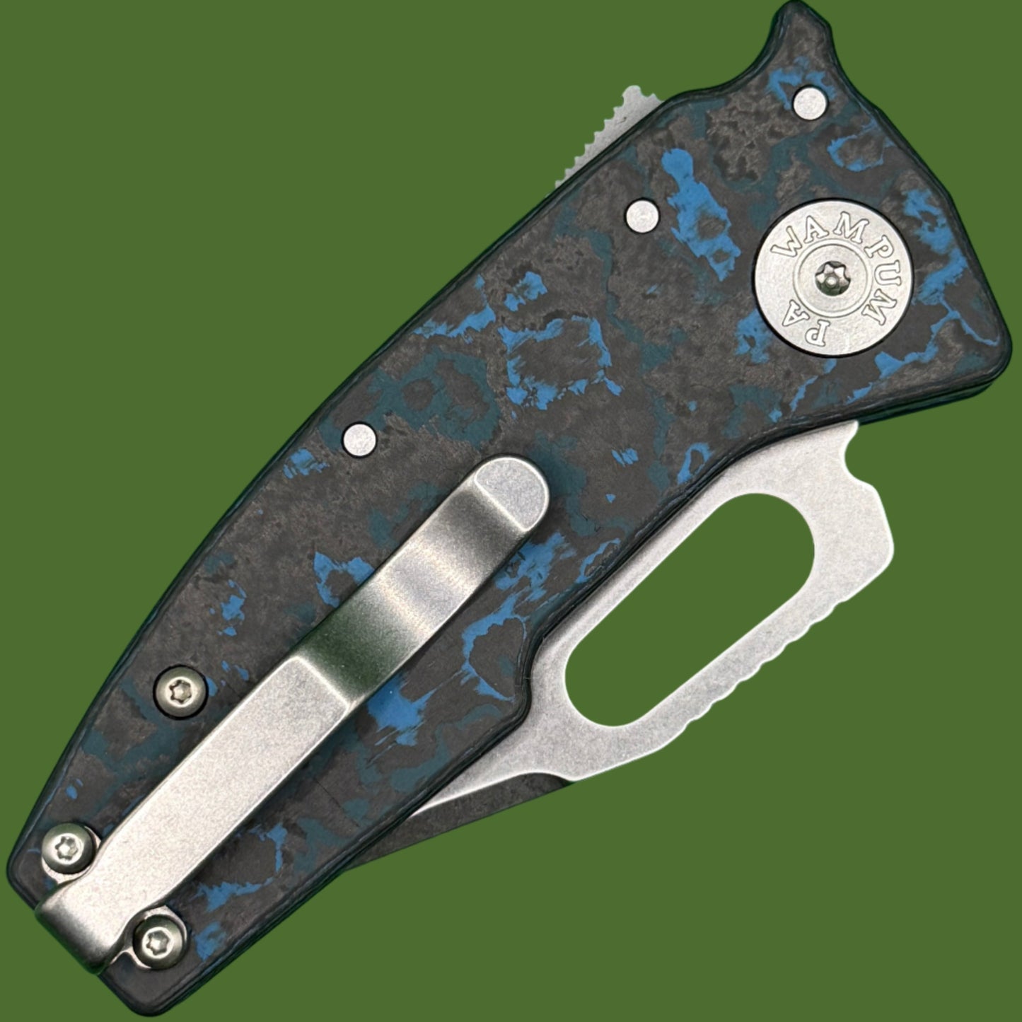 Demko Nano Shark Clip Point Arctic Storm Fat Carbon