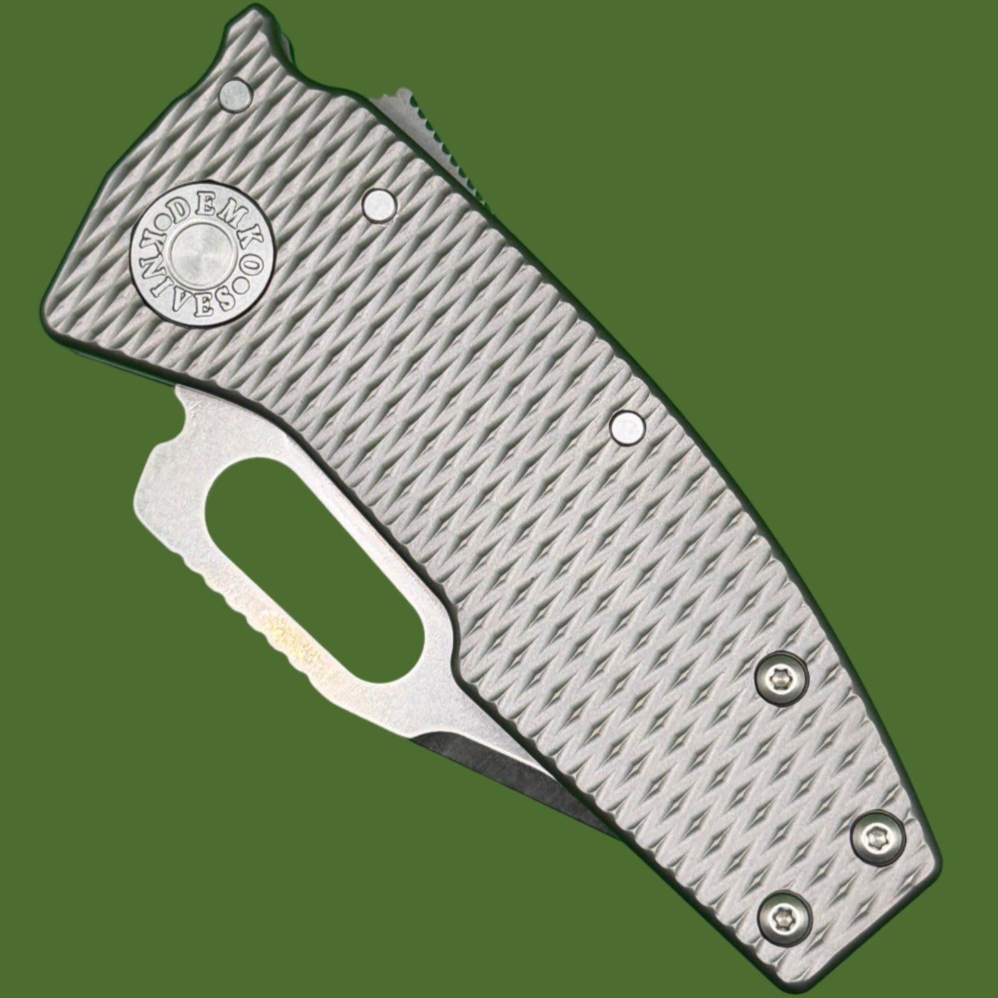 Demko Nano Shark Clip Point Milled Titanium
