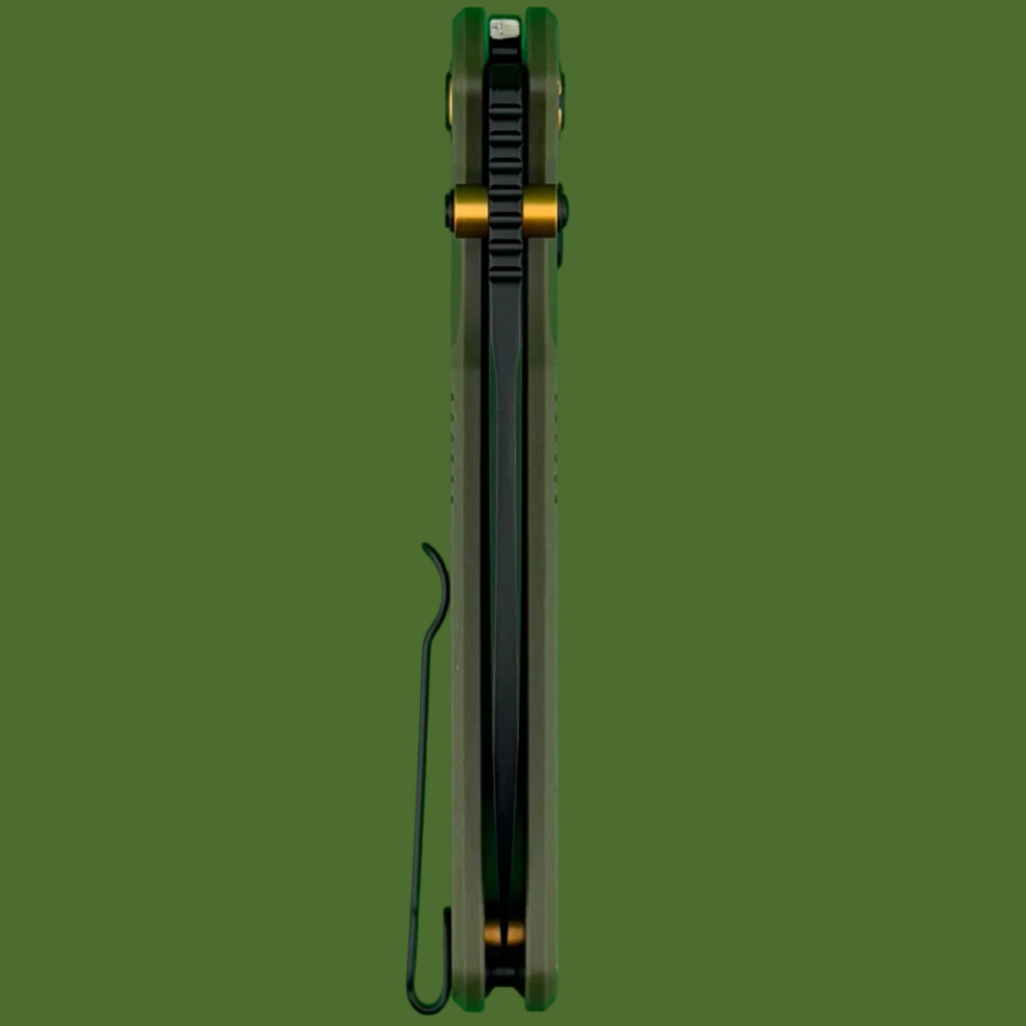 CJRB Latitude Top Linerlock OD Green G-10 Black PVD
