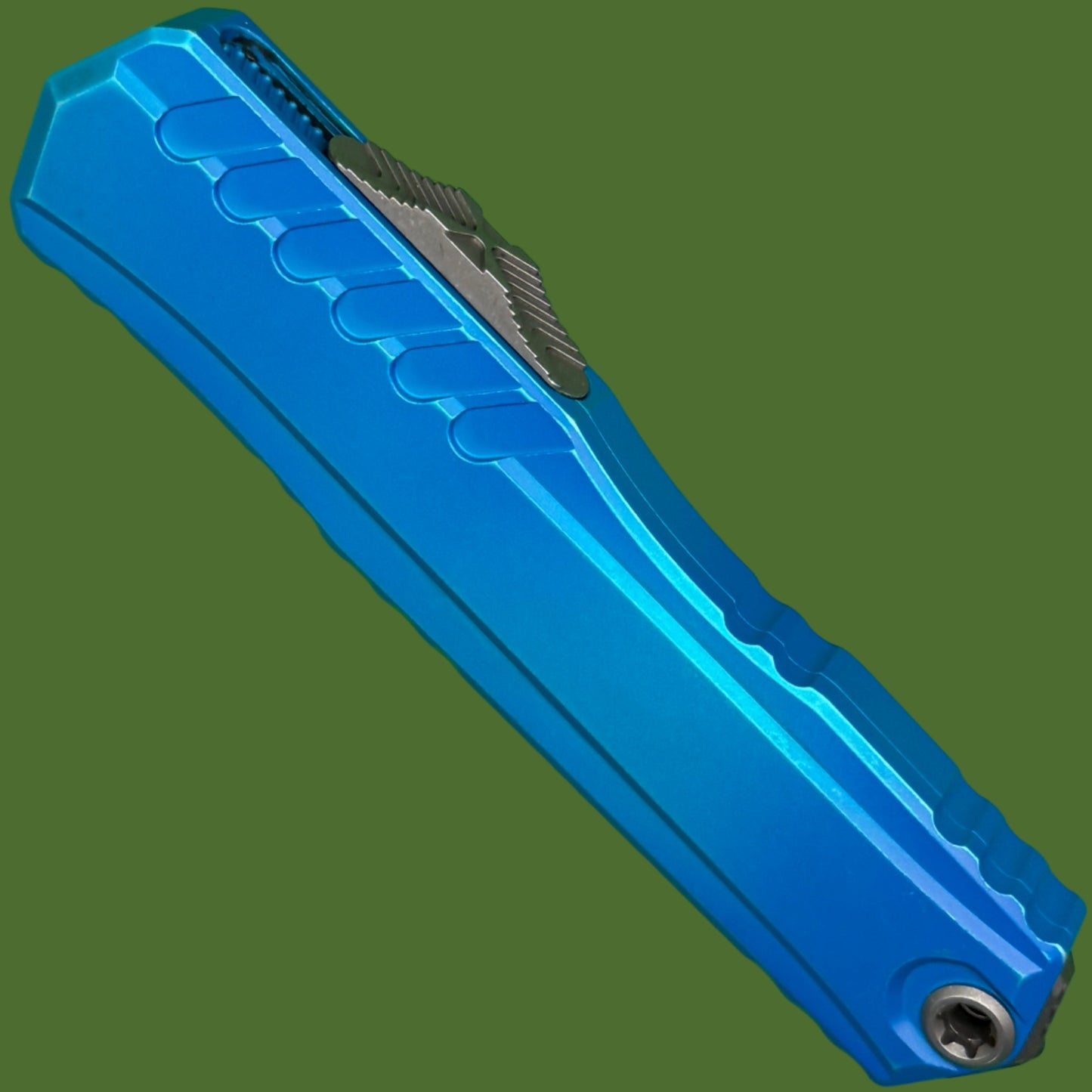 *Pre-Owned* Microtech Cypher II D/E Marbled Blue Apocalyptic Standard 1242-10MBL