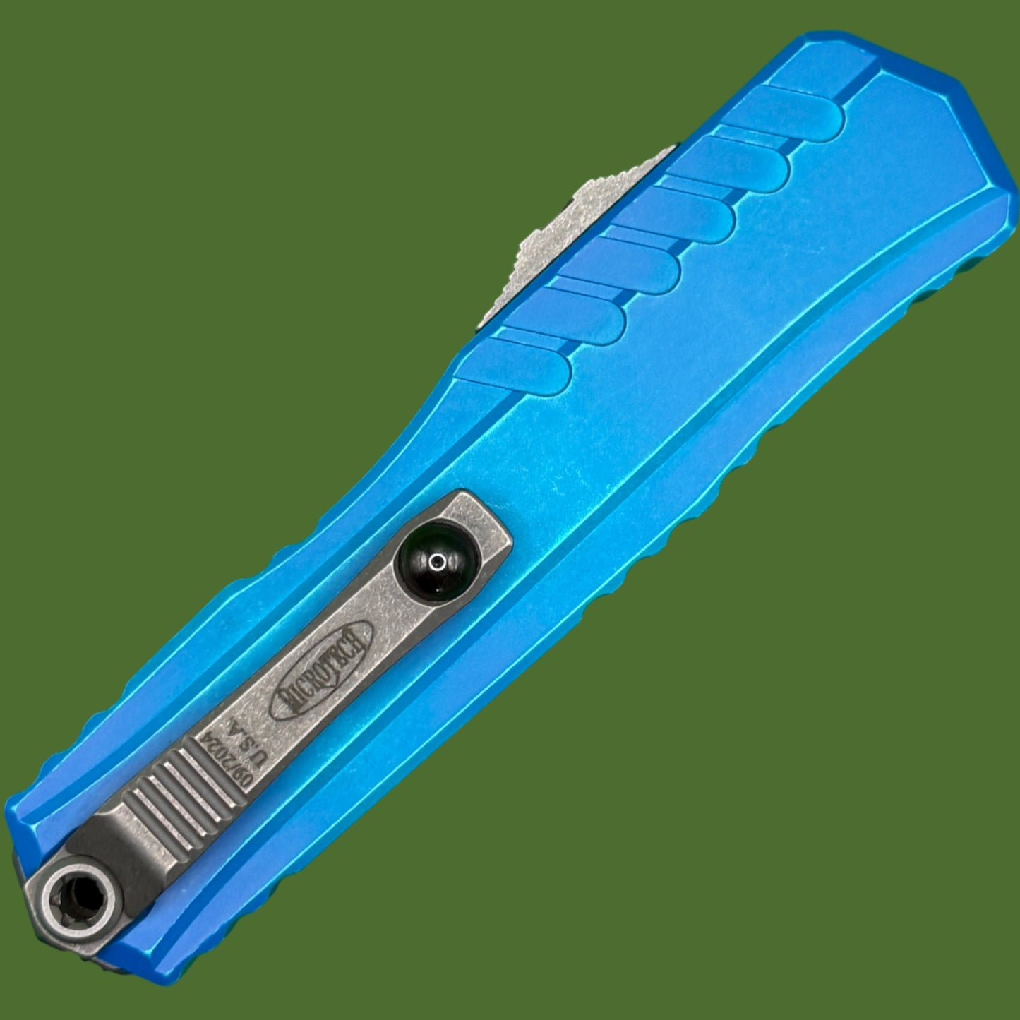 *Pre-Owned* Microtech Cypher II D/E Marbled Blue Apocalyptic Standard 1242-10MBL