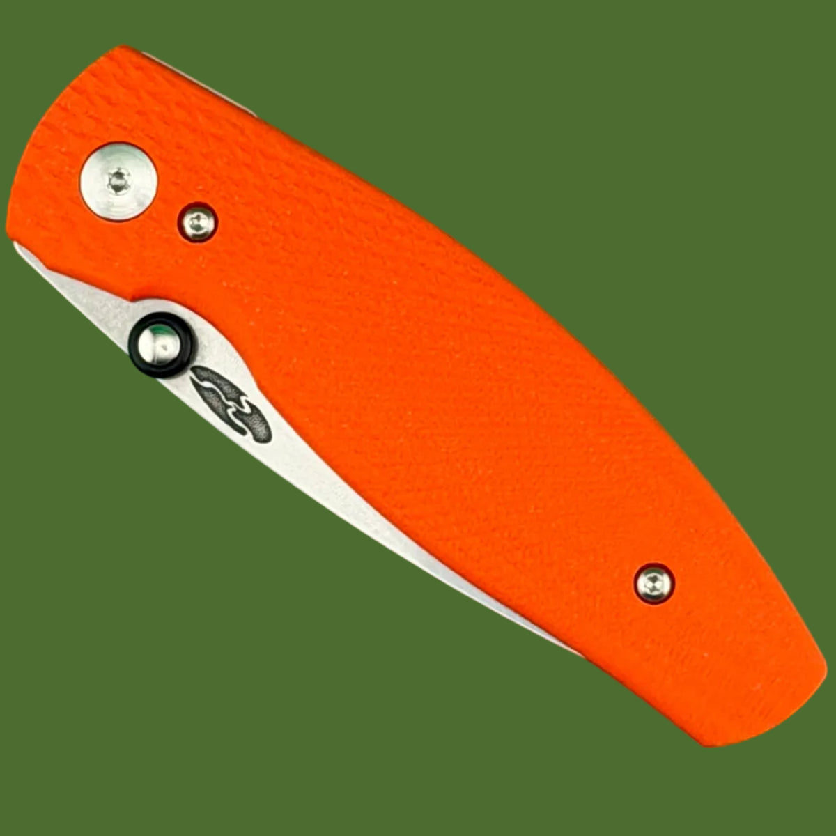 TRM Neutron 2 Linerlock Lizard Skin Hunter Orange G-10