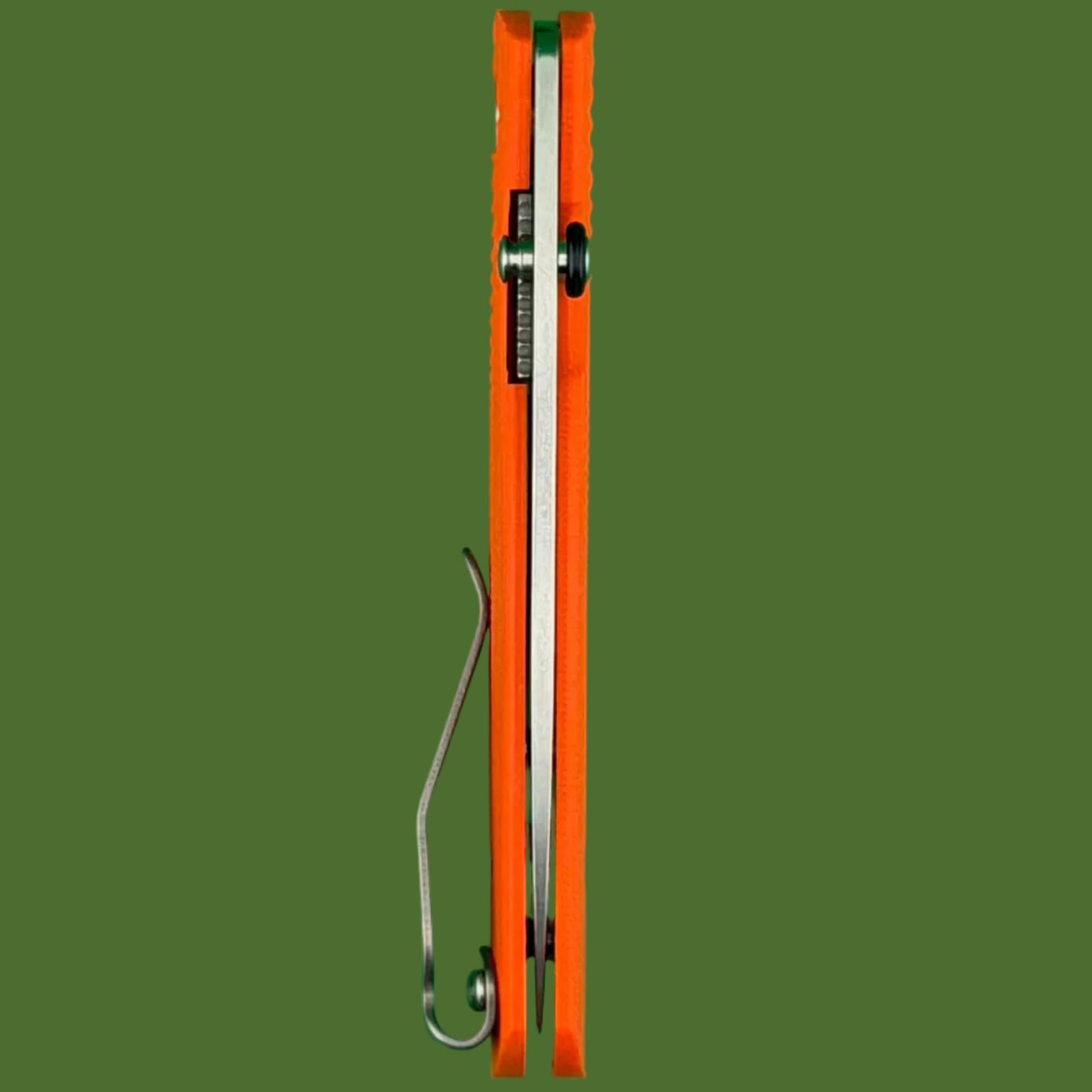 TRM Neutron 2 Linerlock Lizard Skin Hunter Orange G-10