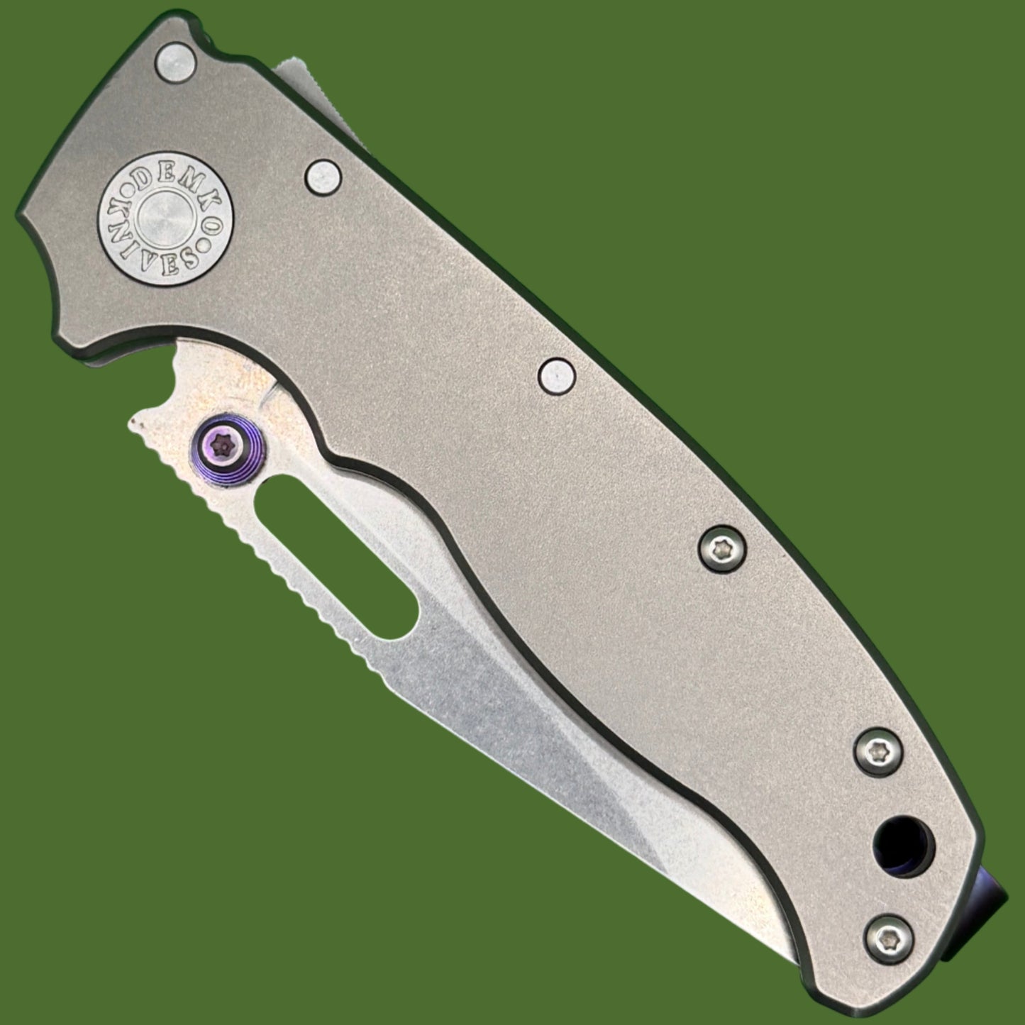 *Pre-Owned* Demko AD20.5 Smooth Titanium (Modified Thumb-studs and Clip)