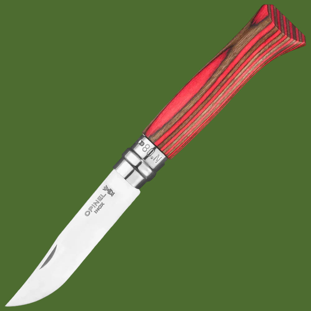 Opinel No. 8 Red Laminated Birch Edition