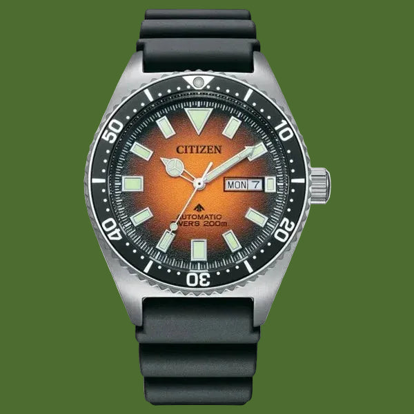 Citizen Promaster Diver Automatic 41mm Orange Dial Black Rubber Strap NY0120-01Z