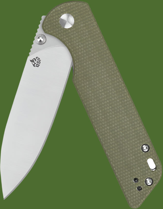 QSP Parrot V2 Linerlock Green Micarta