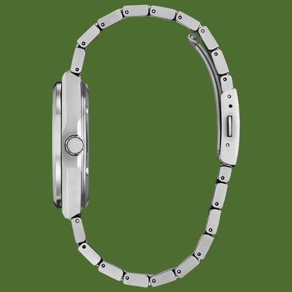 Citizen Zenshin Three Hand Super Titanium Eco-Drive White Dial AW0130-85A