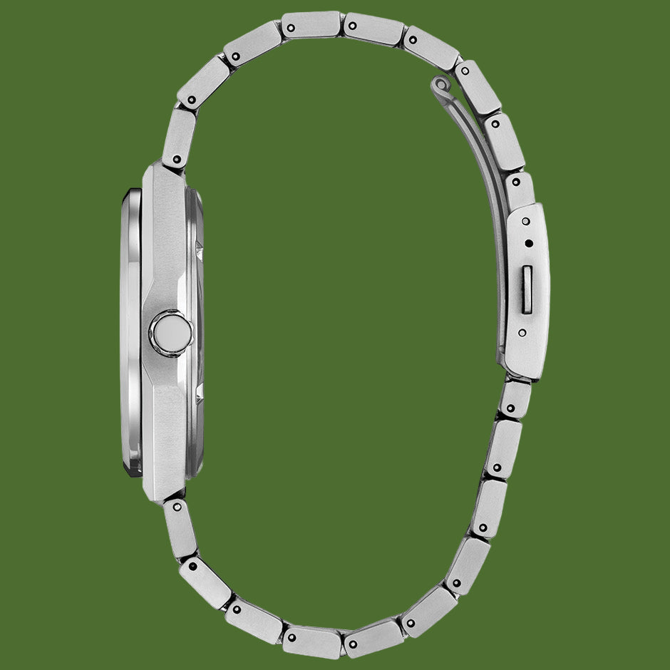 Citizen Zenshin Three Hand Super Titanium Eco-Drive Green Dial AW0130-85X