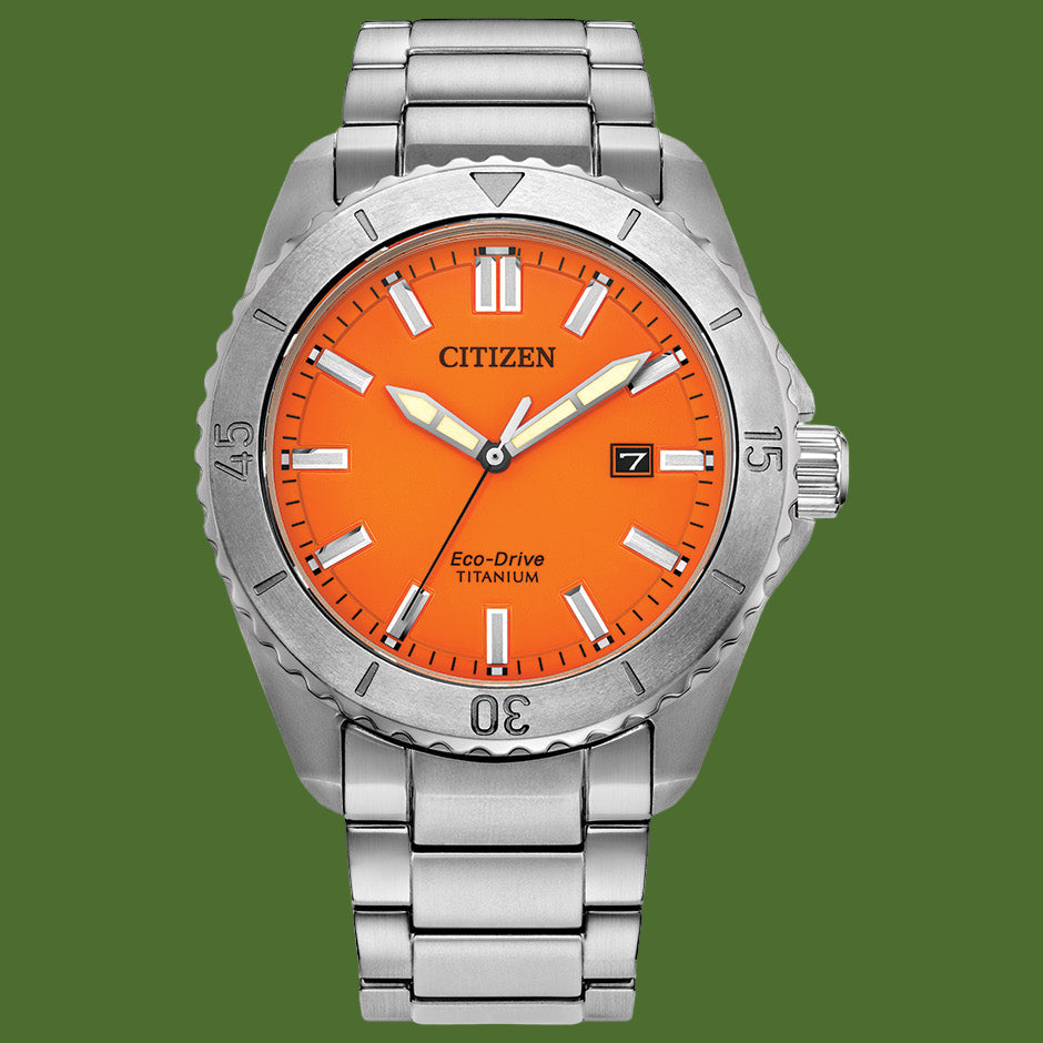 Citizen Brycen Eco-Drive Super Titanium Orange Dial AW1840-50X
