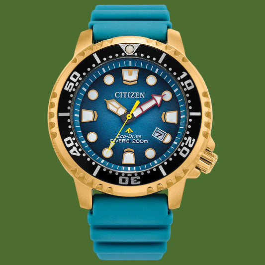 Citizen Promaster Dive Gold Case Teal Dial and Band BN0162-02X