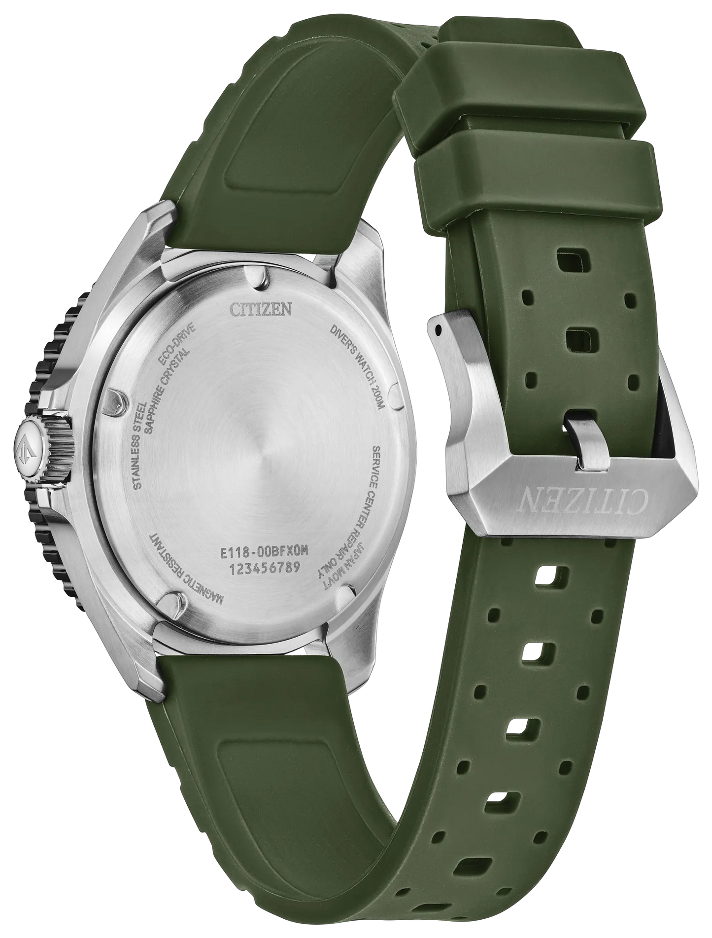 Citizen Promaster Dive Eco-Drive 40mm White Dial Green Rubber Strap BN0265-00A