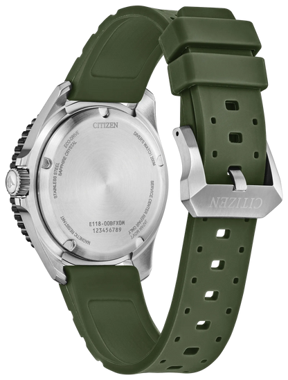 Citizen Promaster Dive Eco-Drive 40mm White Dial Green Rubber Strap BN0265-00A