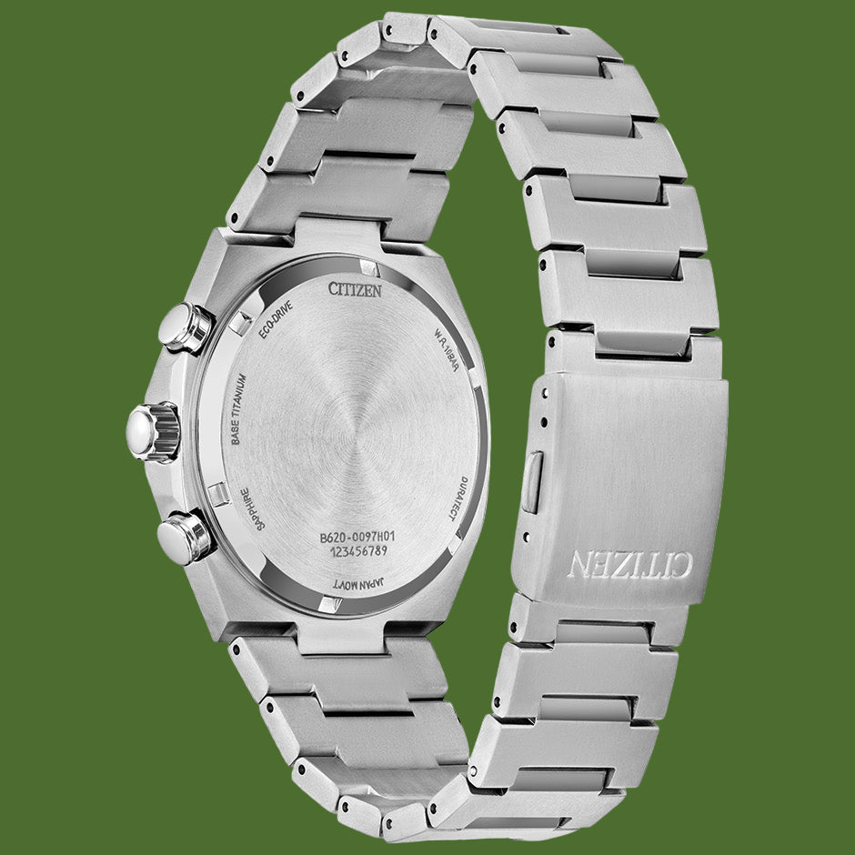 Citizen Zenshin Chronograph Eco-Drive Super Titanium Turquoise Dial CA4610-85M