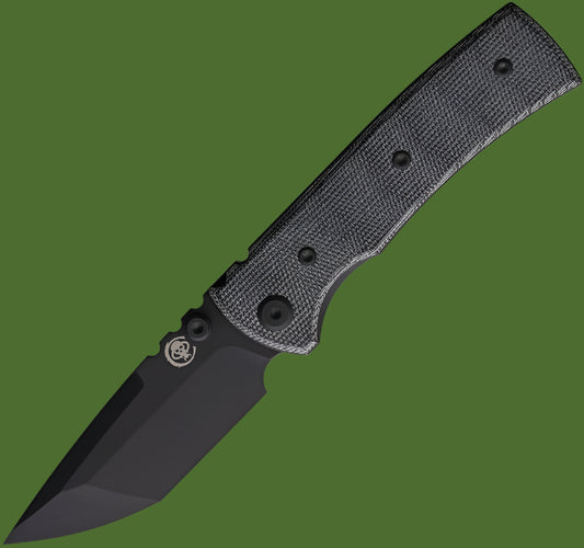 Chaves Redencion Street Blue Label Linerlock Tanto (Black Micarta, Black Blade)