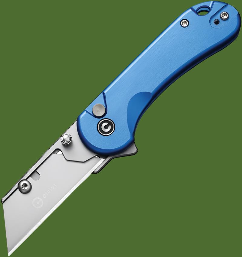 Civivi Elementum Utility Knife Button Lock (Blue Aluminum Handle)