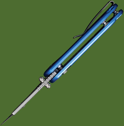 Civivi Elementum Utility Knife Button Lock (Blue Aluminum Handle)