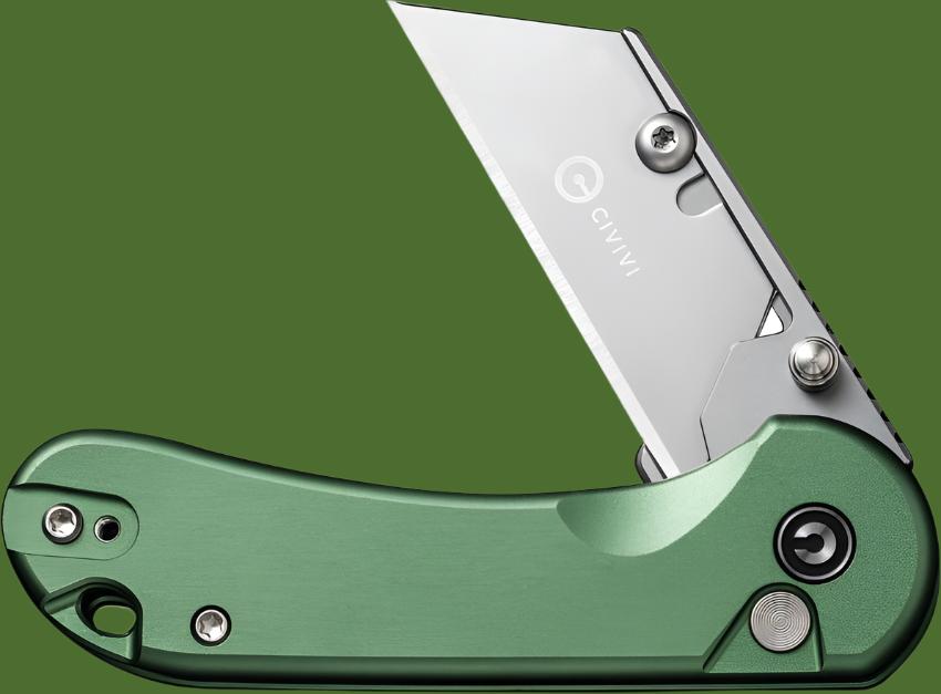 Civivi Elementum Button Lock Utility Knife (Green Aluminum Handle)