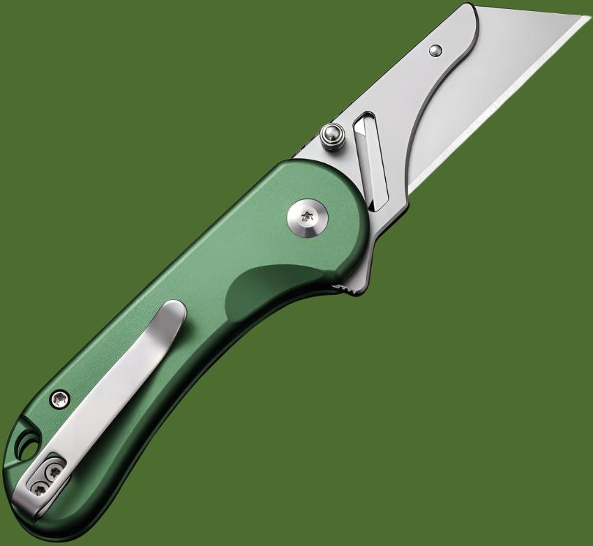 Civivi Elementum Button Lock Utility Knife (Green Aluminum Handle)
