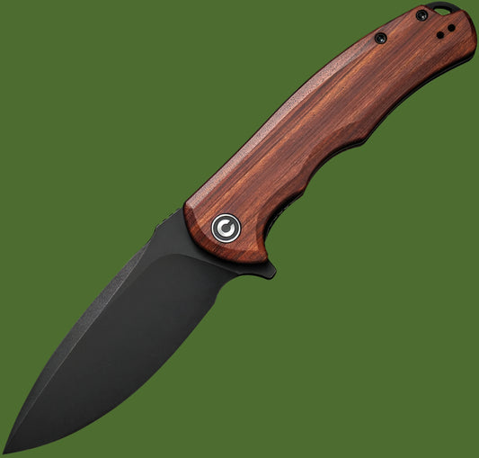 Civivi Praxis Linerlock Flipper (Wood Scales, Black Blade)