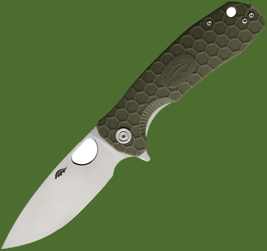 Honey Badger Large Linerlock Drop Point (Green)