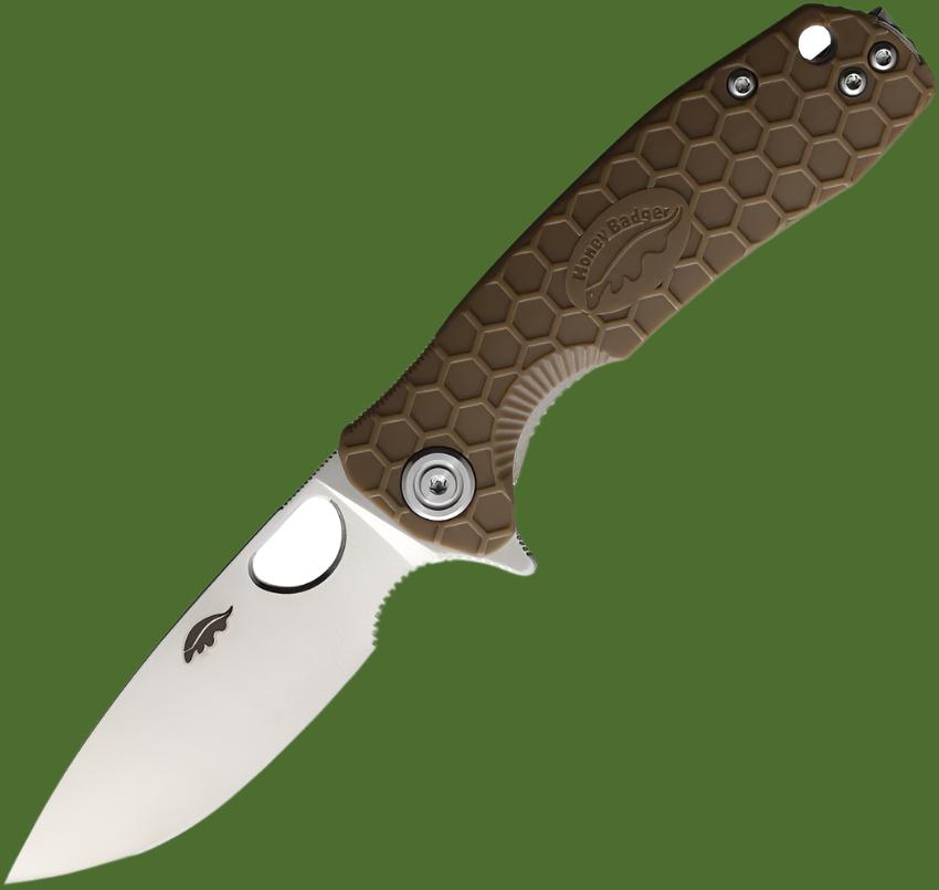 Honey Badger Small Linerlock Drop Point (Tan)