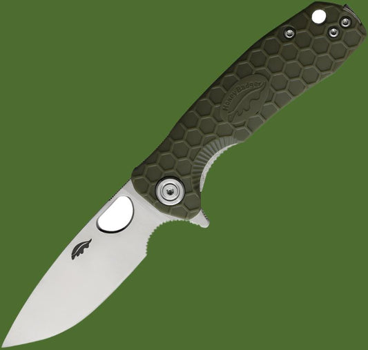 Honey Badger Small Linerlock Drop Point (Green)