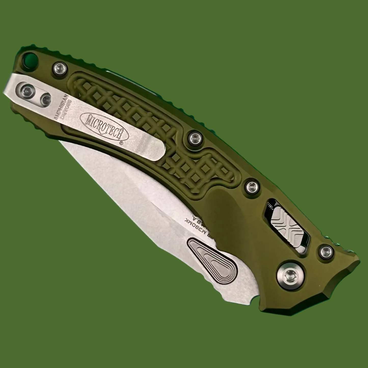 Microtech Amphibian Mini Ram-Lok Frag OD Green Stonewash Standard 137MRL-10FROD