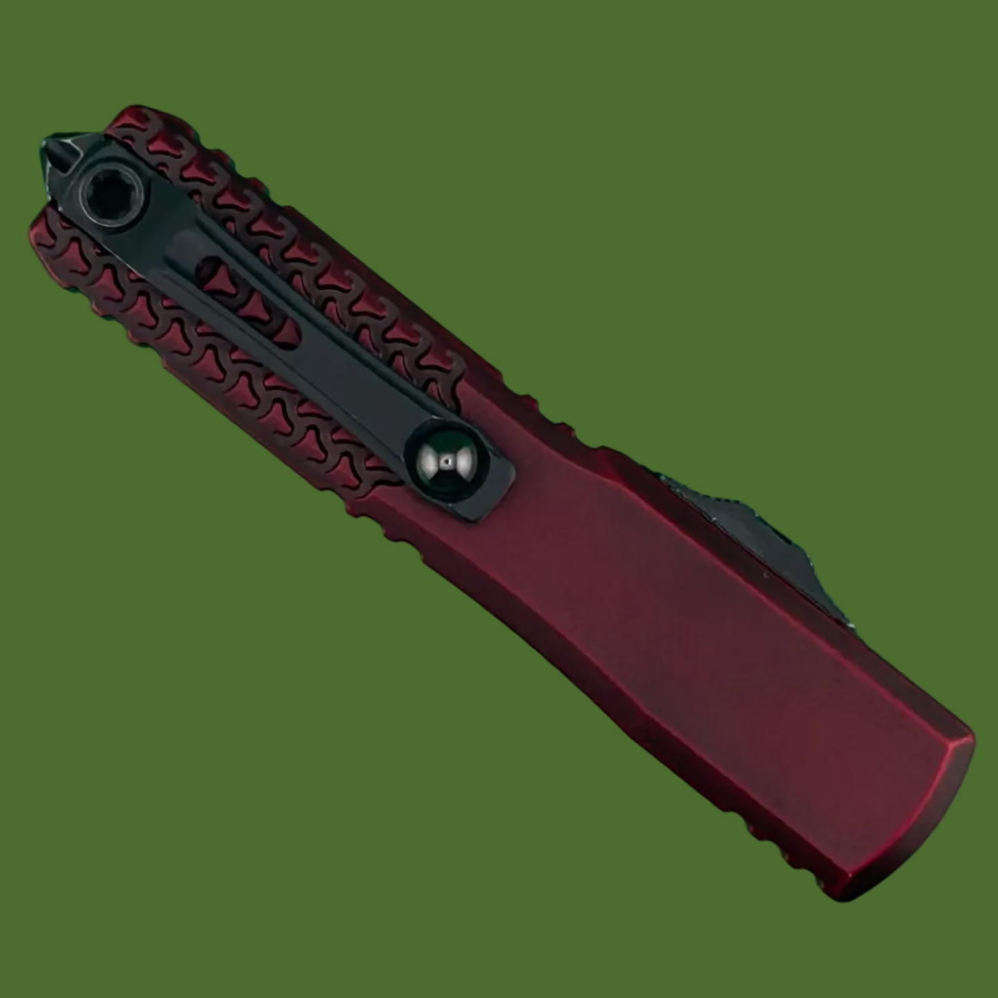Microtech Ultratech T/E Gen IV Half Tri-Grip Red Abrasion Standard 11234HT-1RDAA