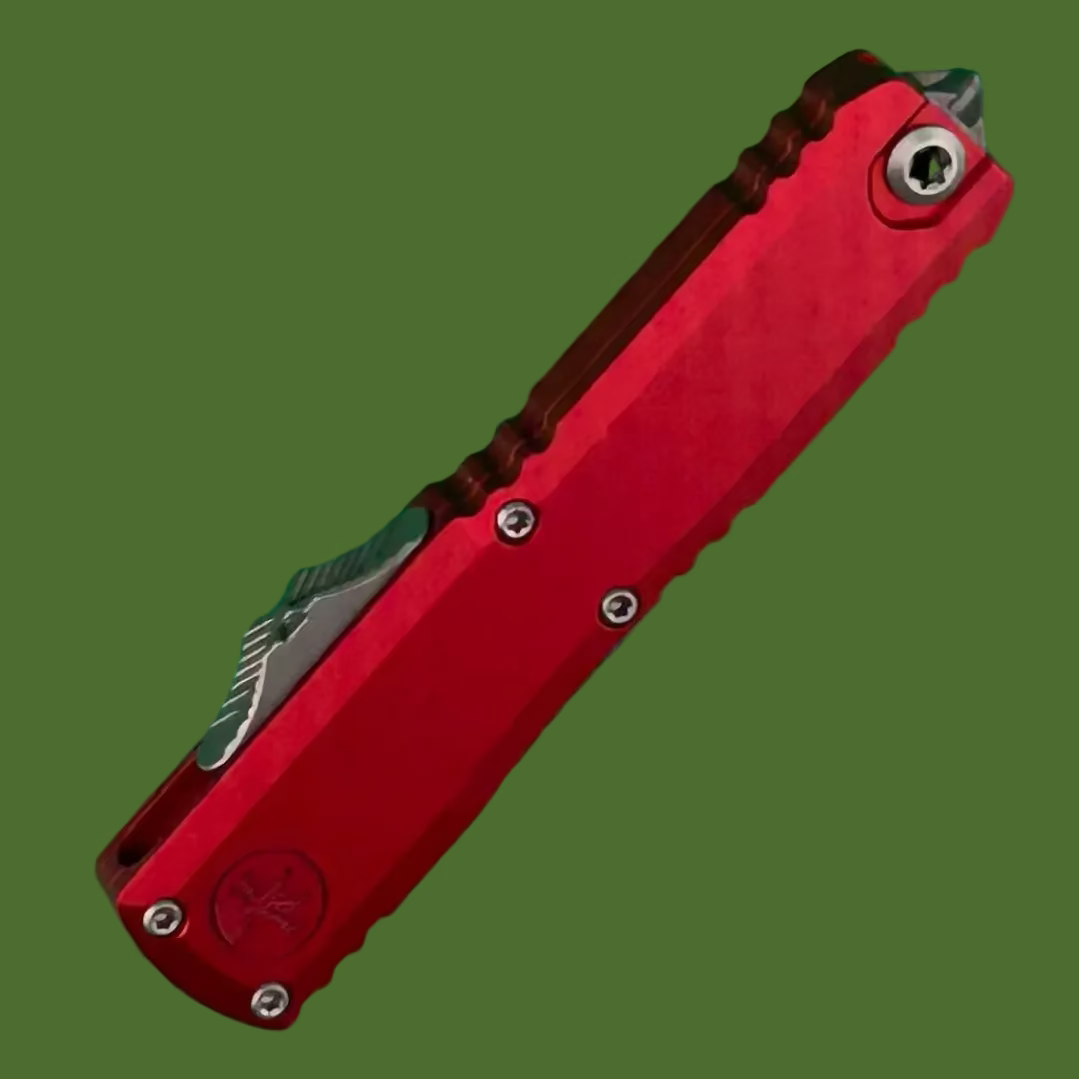 Microtech UTX-70 T/E Gen IV Red Stonewash Standard 11494-10RD