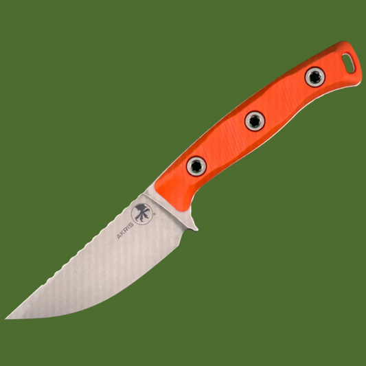 Microtech Akris G-10 Ember Dark Chocolate Leather Sheath Stonewash Standard 95-10 EM-1