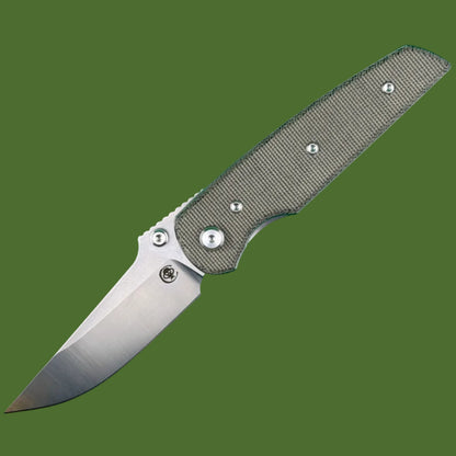 Chaves Blue Label Disciple Street Liner Lock Green Micarta (Belt Satin Finish)