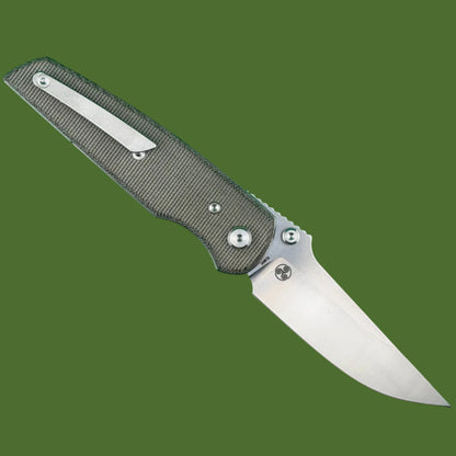Chaves Blue Label Disciple Street Liner Lock Green Micarta (Belt Satin Finish)