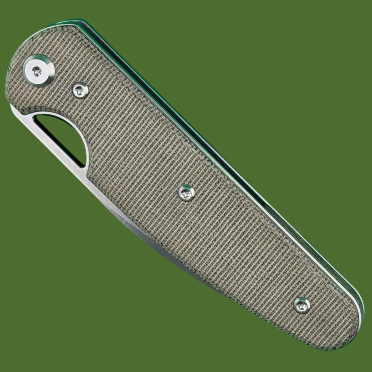 Chaves Blue Label Phase 229 Liner Lock Green Micarta (Belt Satin Finish)