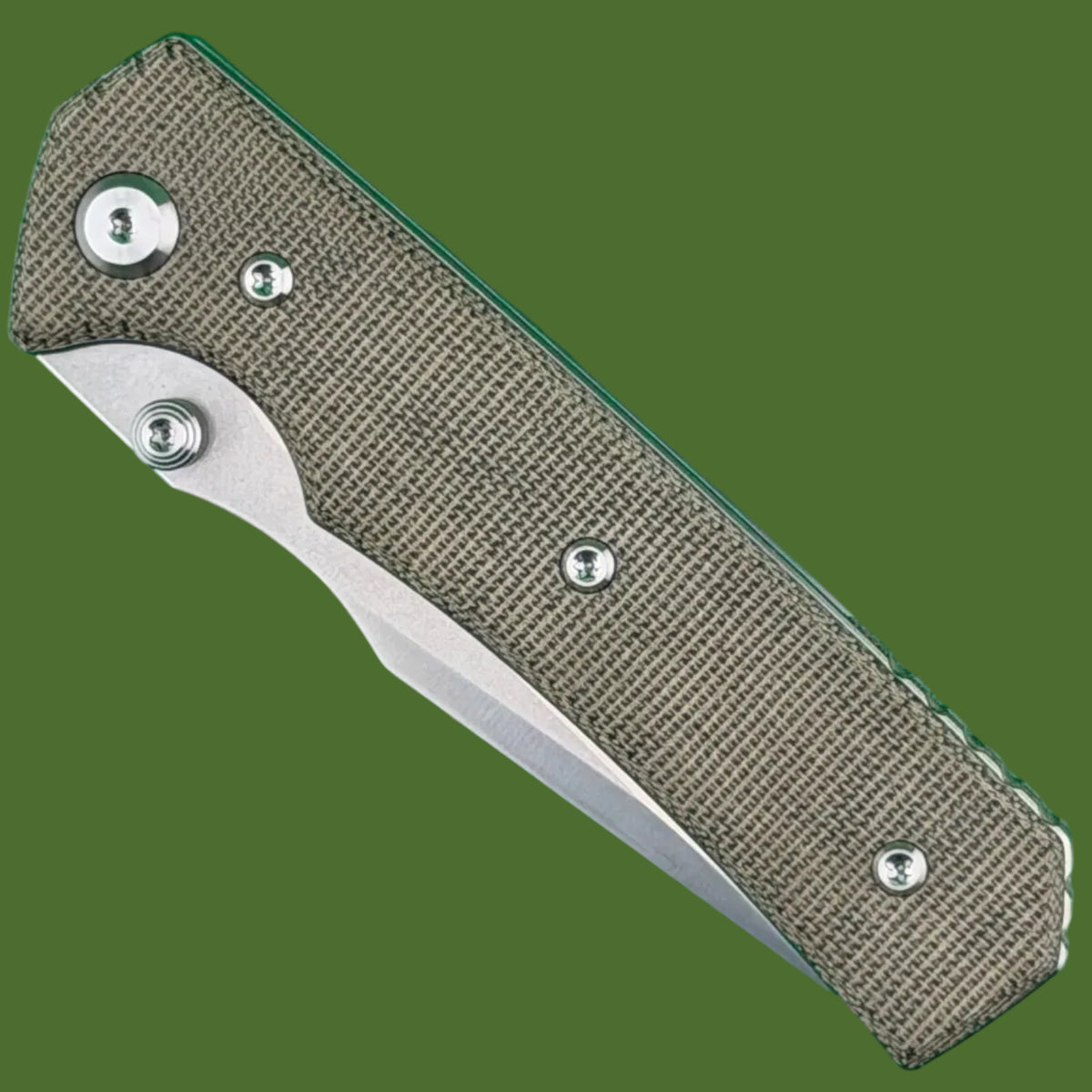 Chaves Blue Label Arison Street Liner Lock Green Micarta (Belt Satin Finish)