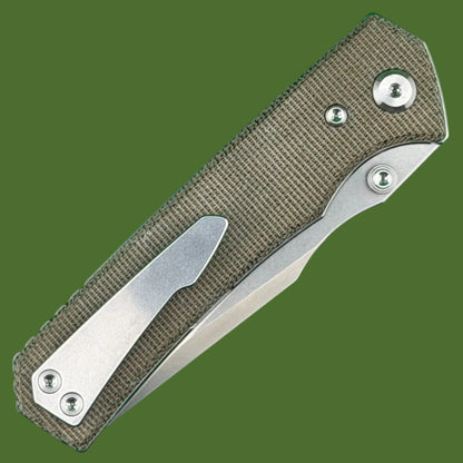 Chaves Blue Label Arison Street Liner Lock Green Micarta (Belt Satin Finish)