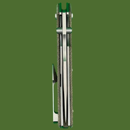 Chaves Blue Label Arison Street Liner Lock Green Micarta (Belt Satin Finish)