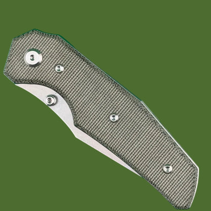 Chaves Blue Label Omega Street Liner Lock Green Micarta (Belt Satin Finish)