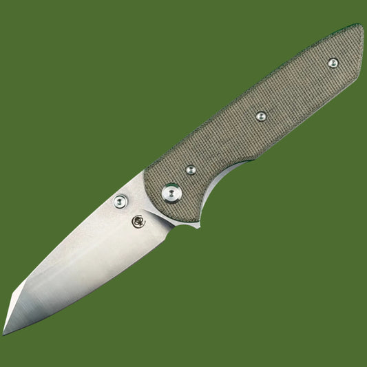 Chaves Blue Label Arrestor 229 Liner Lock Green Micarta (Belt Satin Finish)