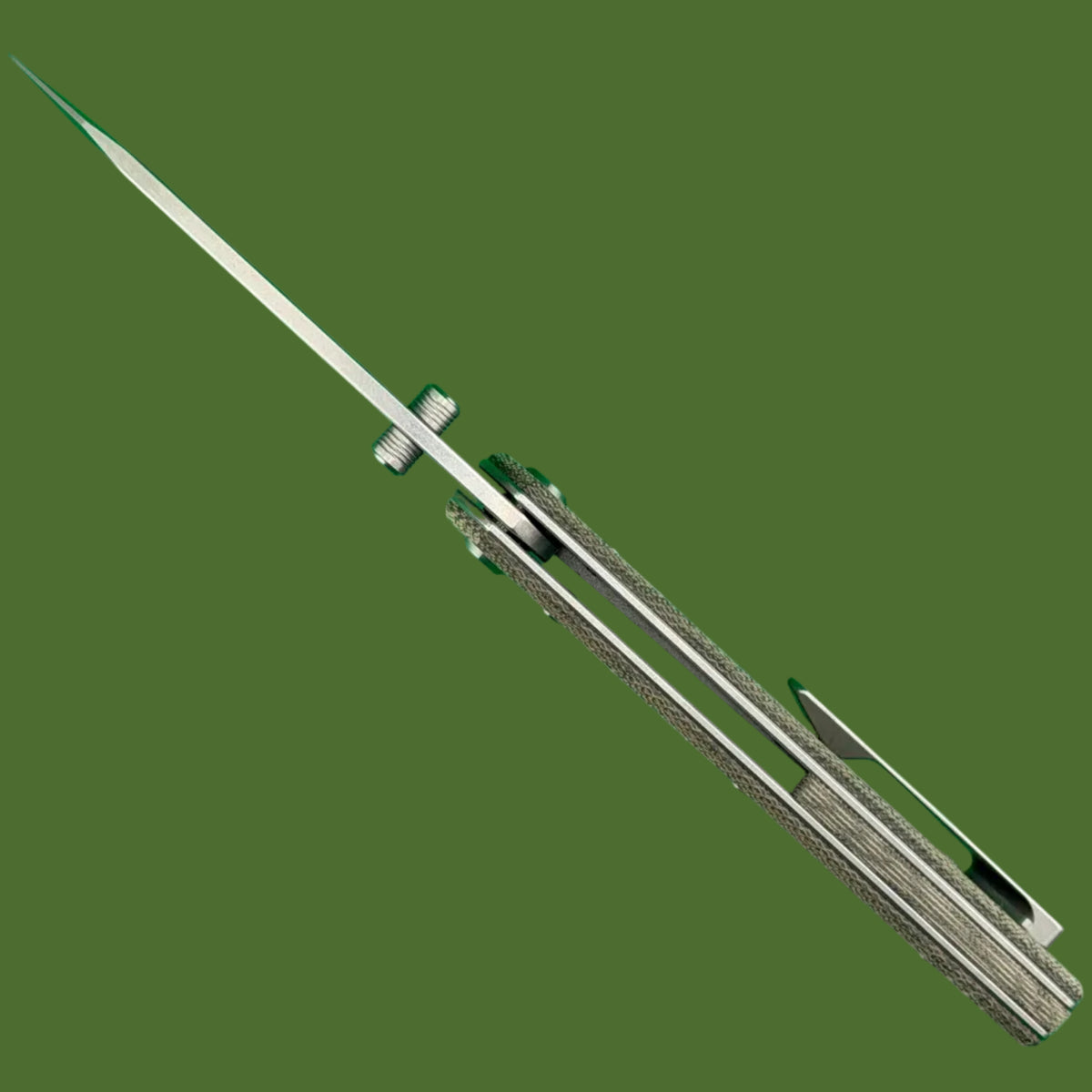 Chaves Blue Label Arrestor 229 Liner Lock Green Micarta (Belt Satin Finish)