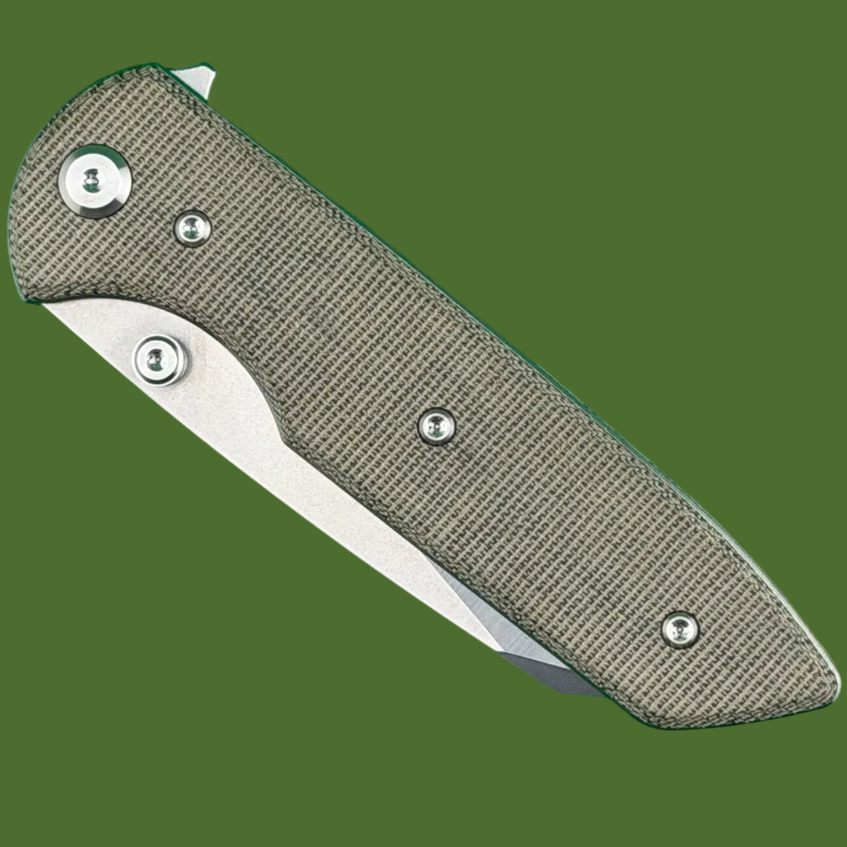 Chaves Blue Label Arrestor 229 Liner Lock Green Micarta (Belt Satin Finish)