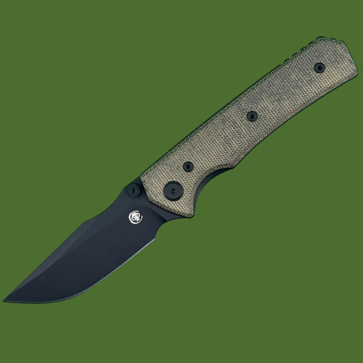 Chaves Blue Label Arison Street Liner Lock Green Micarta (Black PVD)
