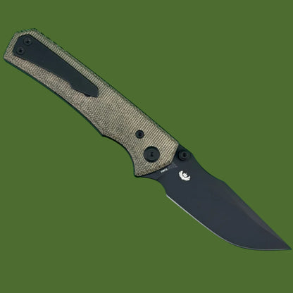 Chaves Blue Label Arison Street Liner Lock Green Micarta (Black PVD)