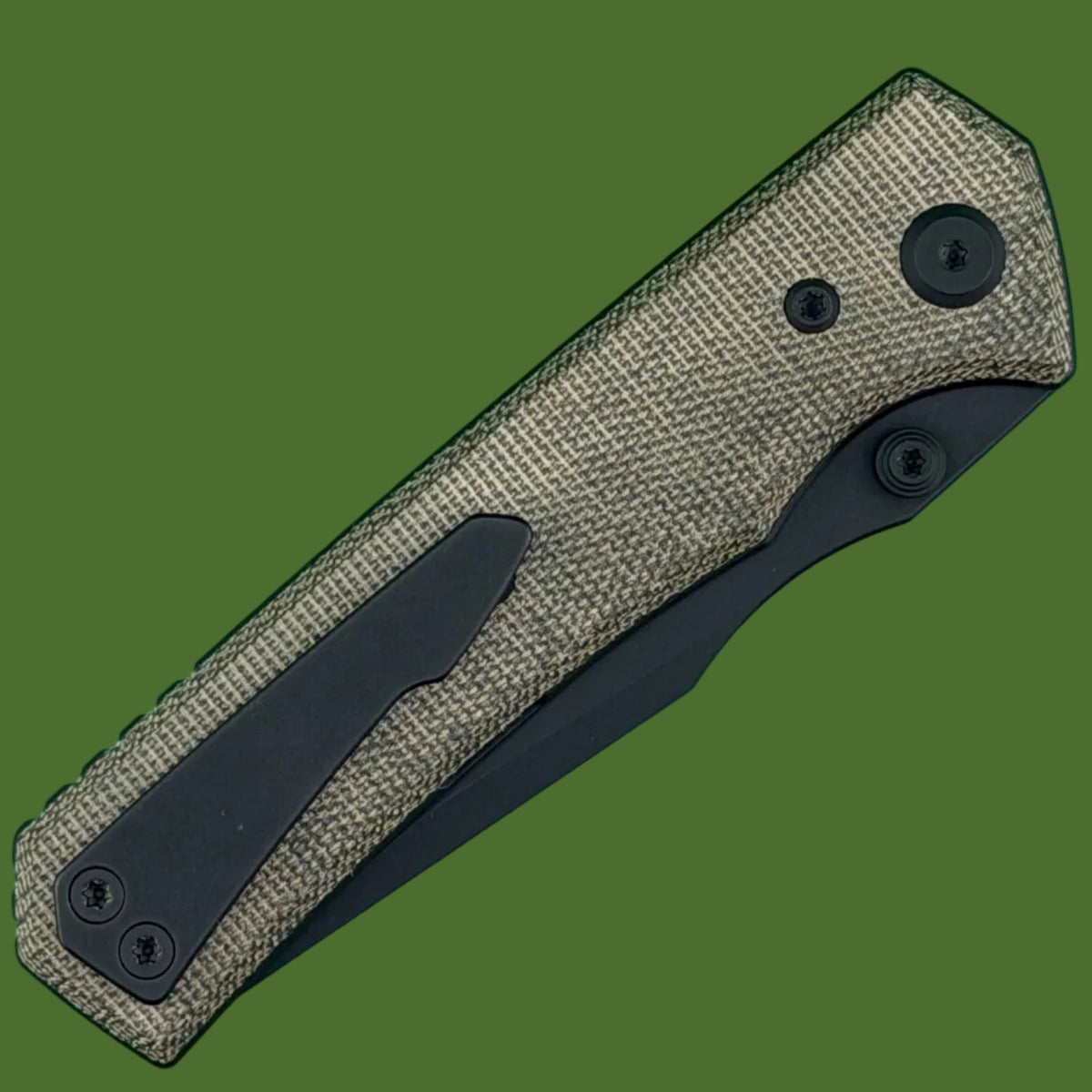 Chaves Blue Label Arison Street Liner Lock Green Micarta (Black PVD)