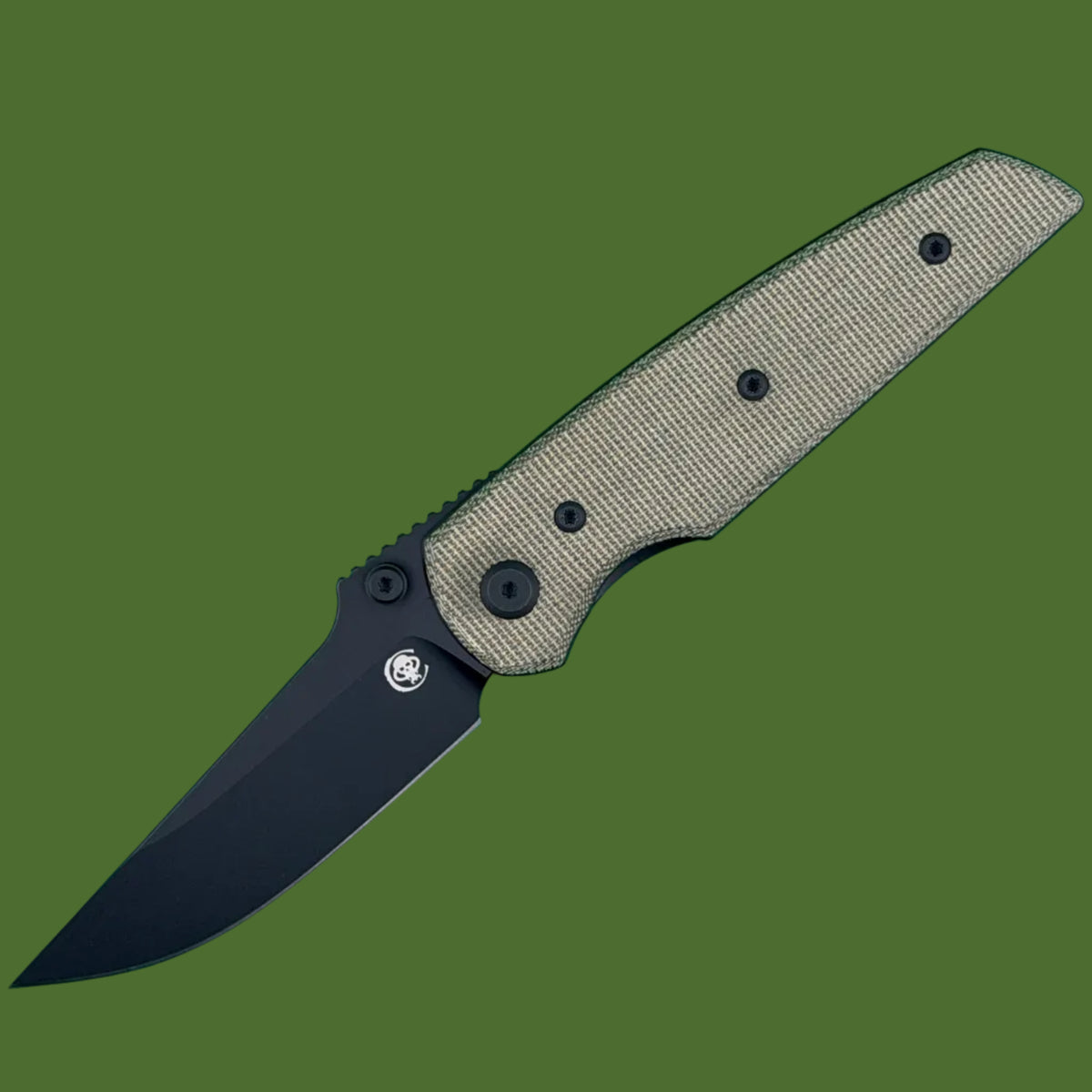 Chaves Blue Label Disciple Street Liner Lock Green Micarta (Black PVD)