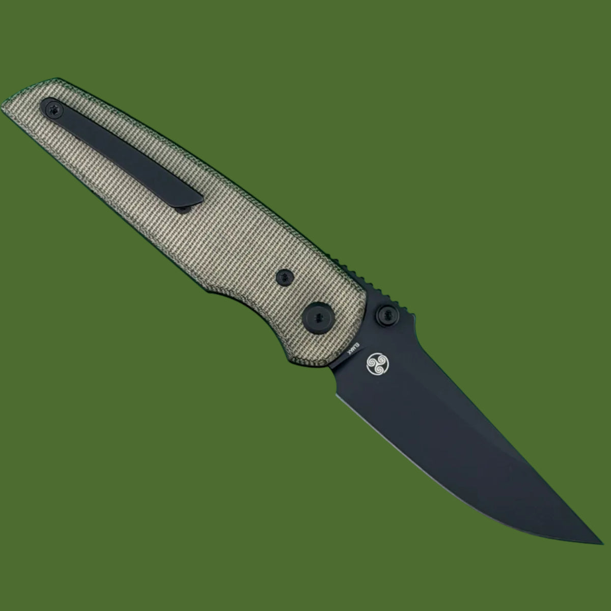Chaves Blue Label Disciple Street Liner Lock Green Micarta (Black PVD)