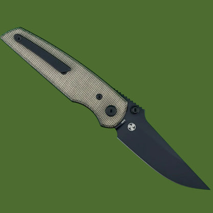 Chaves Blue Label Disciple Street Liner Lock Green Micarta (Black PVD)