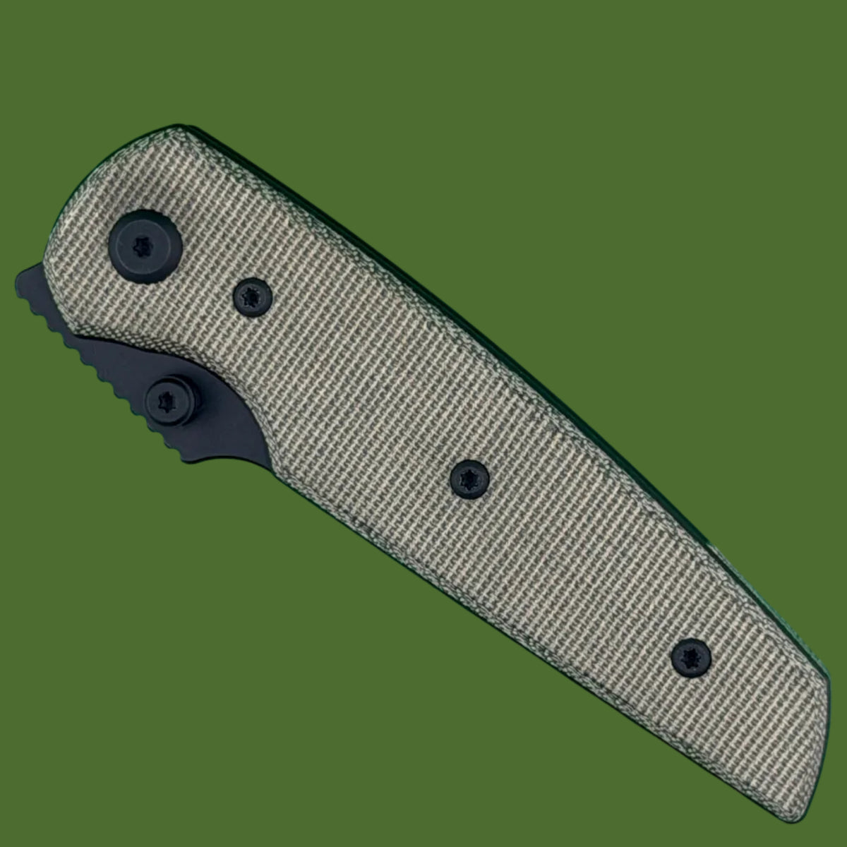 Chaves Blue Label Disciple Street Liner Lock Green Micarta (Black PVD)