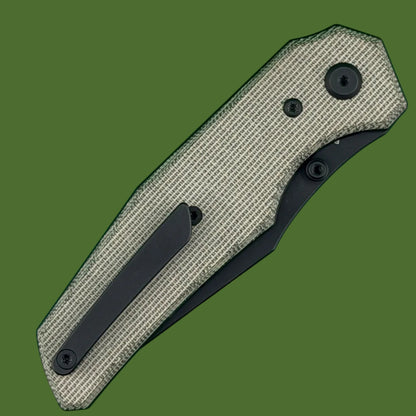 Chaves Blue Label Omega Street Liner Lock Green Micarta (Black PVD)